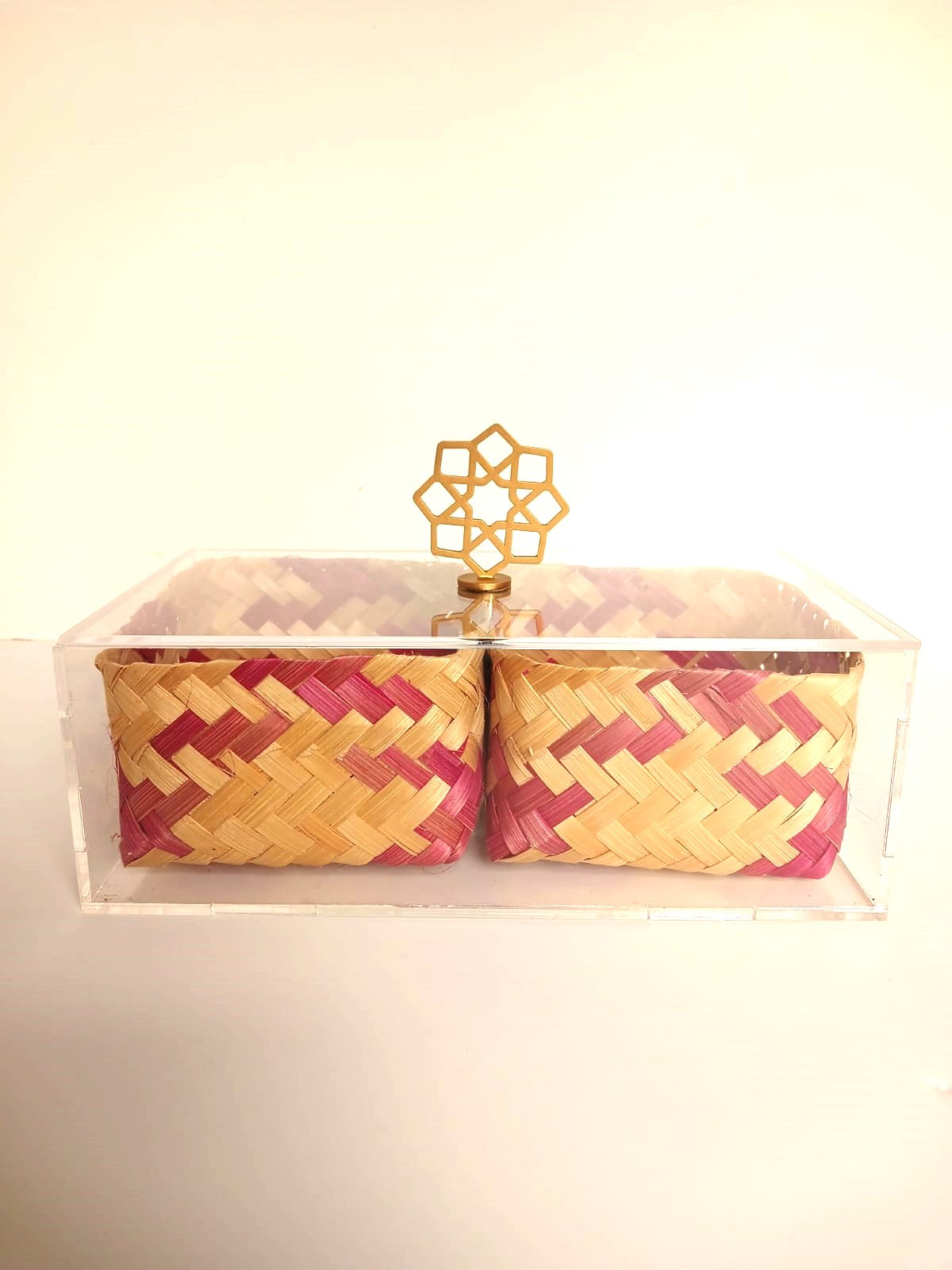 Acrylic Box Double with Brass Knob
