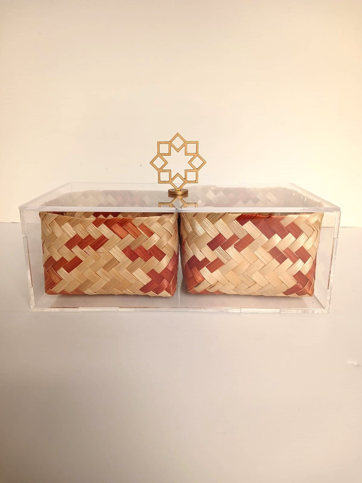 Acrylic Box Double with Brass Knob