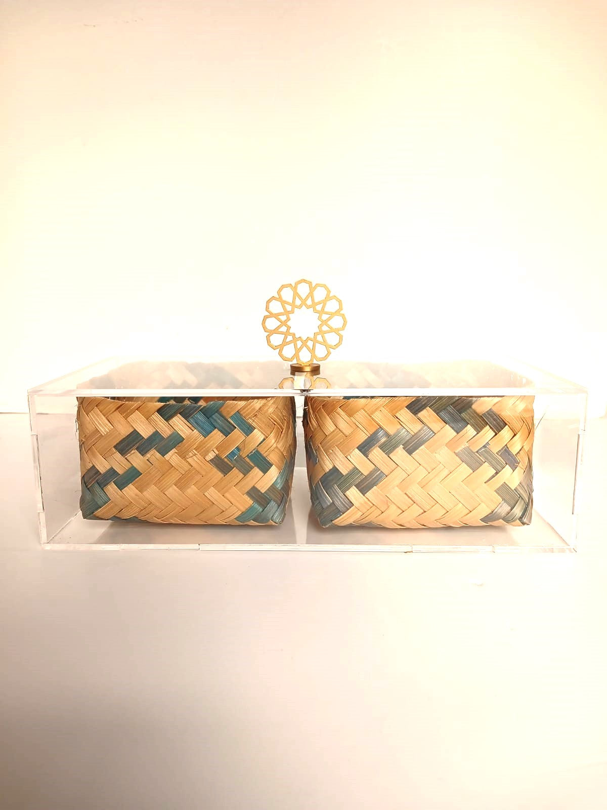 Acrylic Box Double with Brass Knob