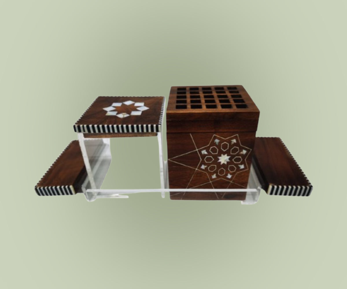 Mother of Pearl Bukhoor Burner Tray Set