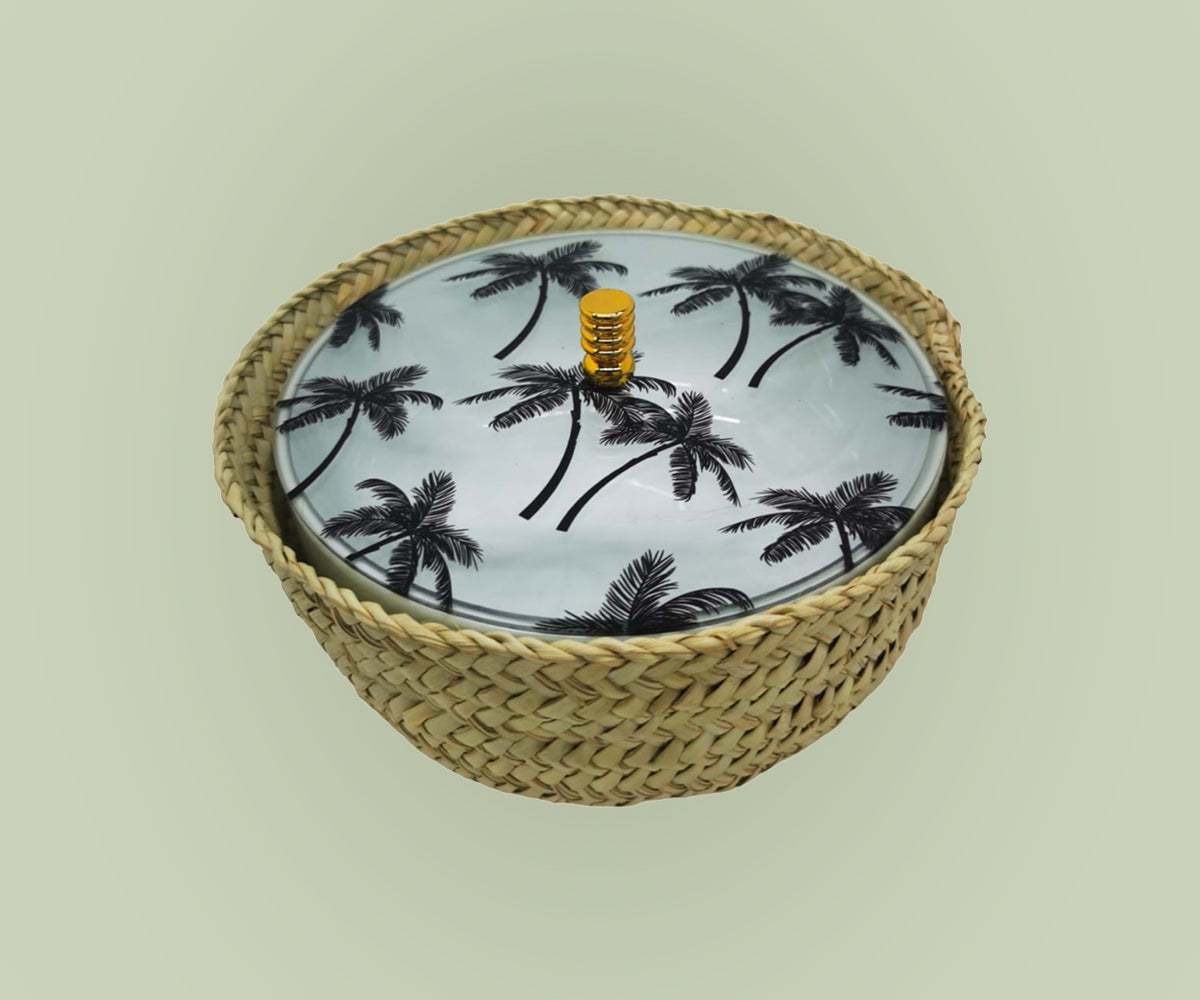 Palm Tree Black  Gold Knob