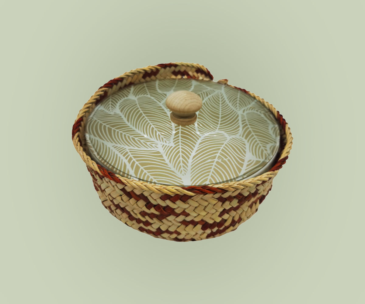 Orange Leaf  Pattern Wood  Knob