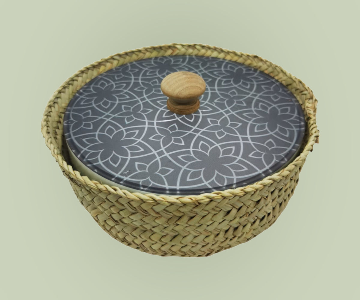 Dark Grey  Flower Pattern  Wooden Knob